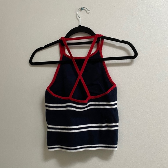 Hollister Striped Rib Knit Crop Top Halter Tank - Picture 4 of 7